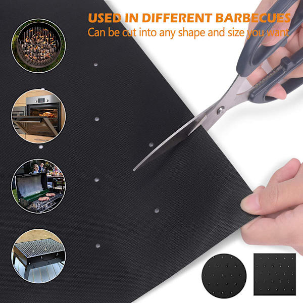 Grillmat with holes non-stick Black 5-pack
