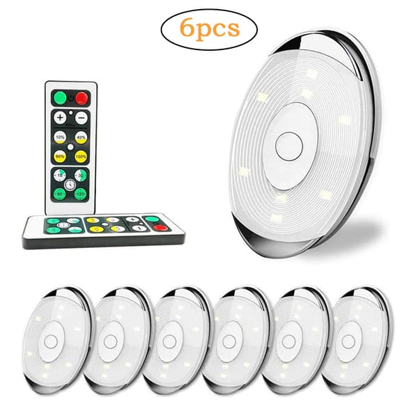 LED Puck Light Battery Powered Wireless LED Cabinet Lighting with Remote Control