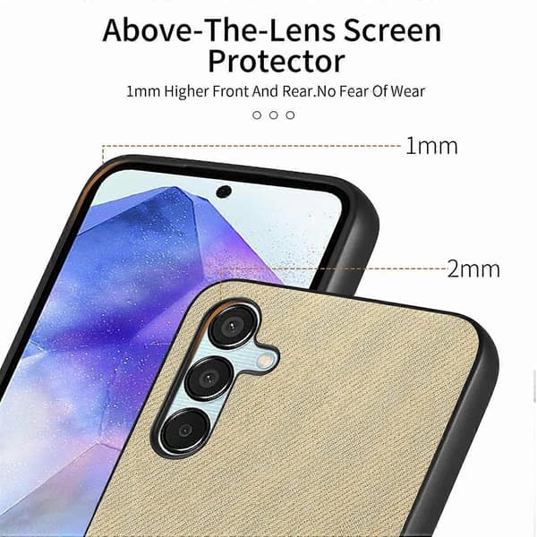 Til Samsung Galaxy A36 5G Deksel Stofftekstur Skinn+PC+TPU Anti-fall Telefondeksel