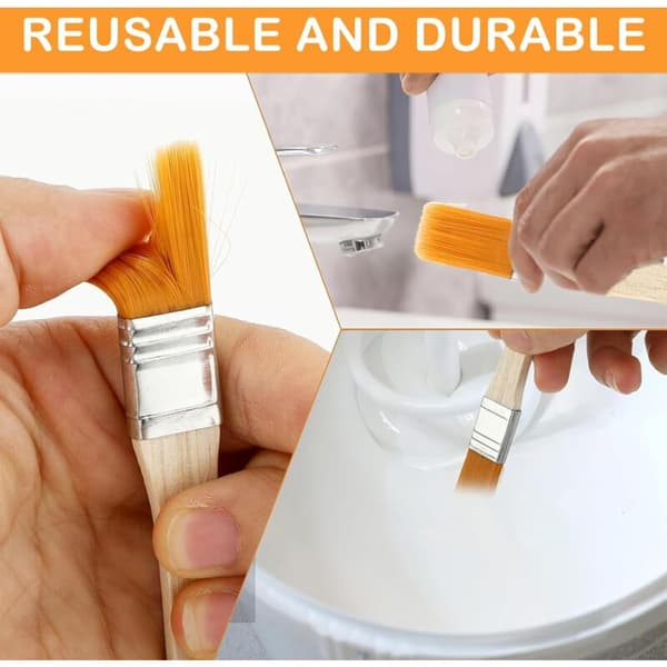 Small Nylon Paint Brushes with Wooden Handle - Durable - For Kids - 20-Pack
