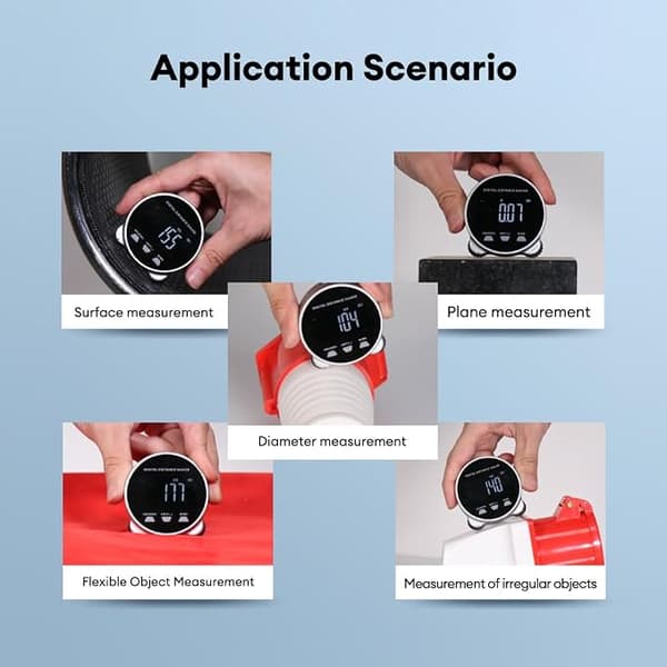 Rolling Distance Measuring Tool with Rechargeable Battery, Digital Rangefinder for Diameter and Flexible Surface Measurement, Electronic Roller