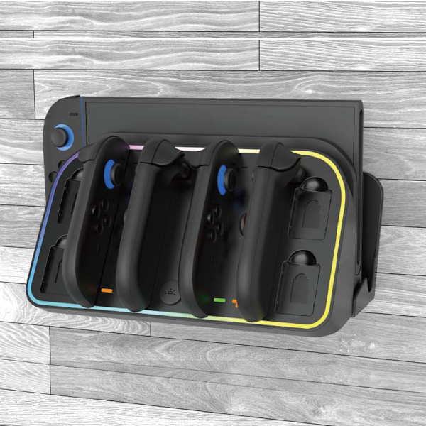 Wall-mounted charging and storage rack for Nintendo Switch 2