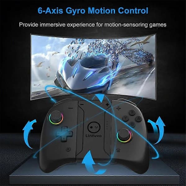 LinYuvo KS53 JoyPad For Nintendo Switch Trådløs Bluetooth-kontroller Auto-Fire Gamepad-kontroller Kompatibel Nintendo Joystick