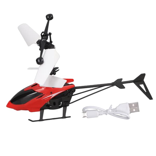 Mini RC Helicopter Stable Rotational Speed Reinforced Light Resistant Induction Toy Red