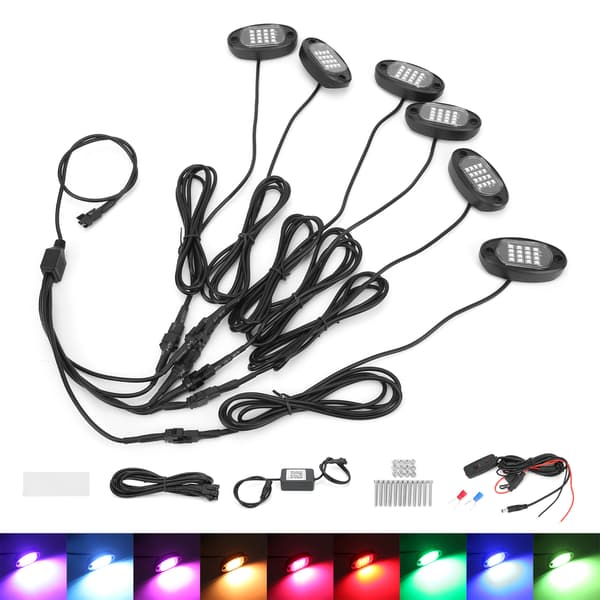 LED Rock Light Kit 1V6 Bluetooth-fjärrkontroll Färgglad för bilmotorcykelchassi