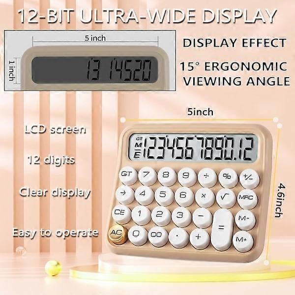 Standard Calculator 12 Digits, Large Desktop Display and Buttons, Calculator with Large LCD Screen for Office, School, Home and Business