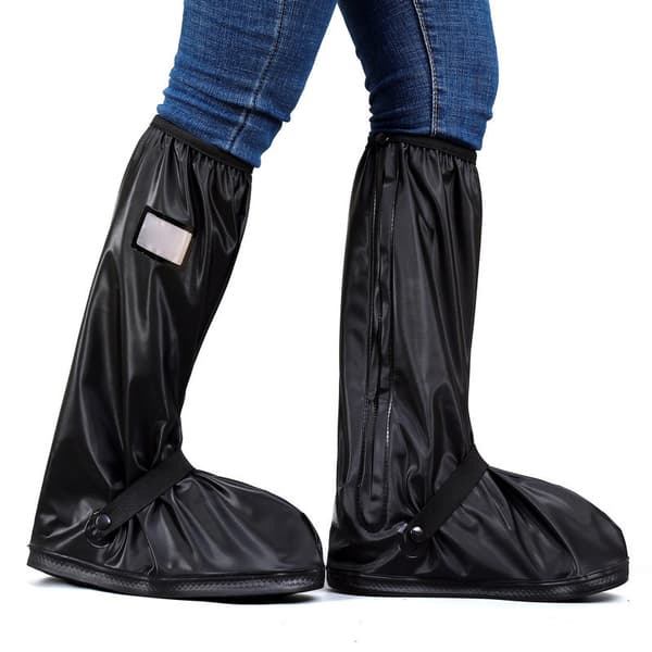 Thickened Waterproof Boot Covers with Thick Bottom for Outdoor Walking Cycling Black M