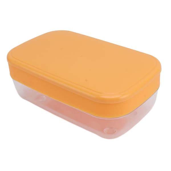 Reusable Flexible Ice Cube Maker Mold Easy Release Round Ice Cube Tray with Lid Container Multi-Layer Orange
