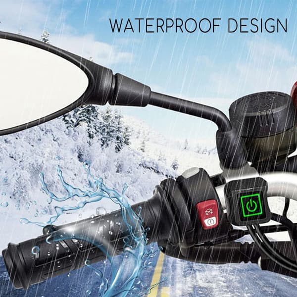 Electric Heated Motorcycle Grips, Adjustable Temperature Heated Handlebar Grips with Non-Slip Surface, Universal 7/8 inch
