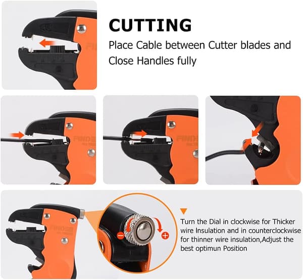 Eagle-Beak Pliers, Durable and Easy-to-Use Wire Strippers with Multifunctional Design for Automatic Adjustment, Precision Cutting and