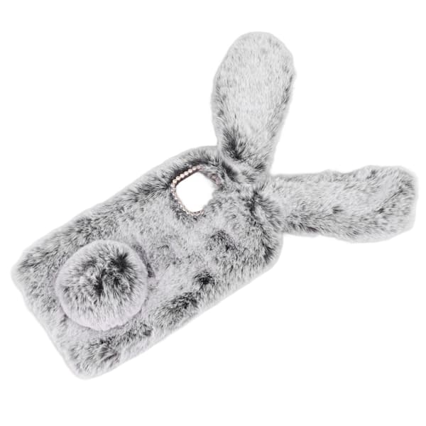 Cute Rabbit Ear Plush Phone Case Soft Grey Rabbit Ear Phone Protective Case for Iphone 11