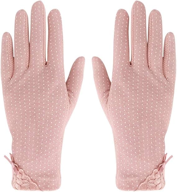 Dame sykkelhansker for solbeskyttelse, rosa