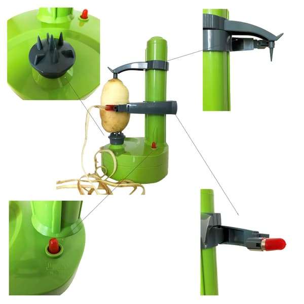 Electric Potato Peeler, Kitchen Vegetable Peeler, Rotating Quick Peeler [Green]