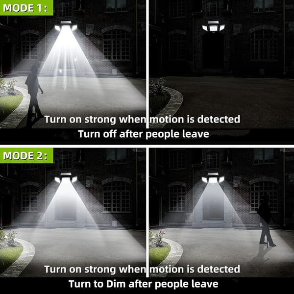 Wide-Angle Lighting Solar Security Light Outdoor, Upgraded Solar Panel Motion Sensor Flood Fixture with High-Capacity Battery, 360° Adjustable