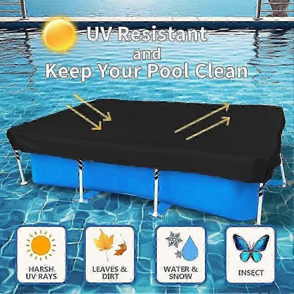 400 X 211 Rectangular Frame Above Ground Pool Cover Heavy Duty Protective Cover with Strong Tear Resistance and Fade Resistance