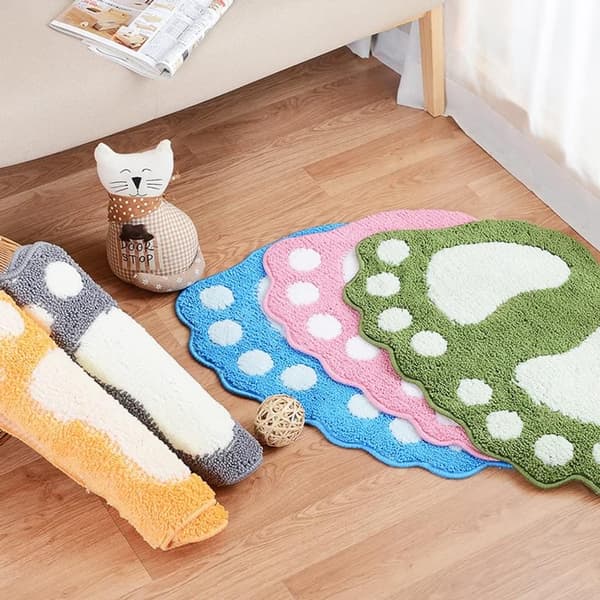Cute Bathroom Mat, Super Absorbent, Machine Washable, Non-Slip Backing, Soft Microfiber Bath Mat for Grey Bathroom, 40cm x 60cm