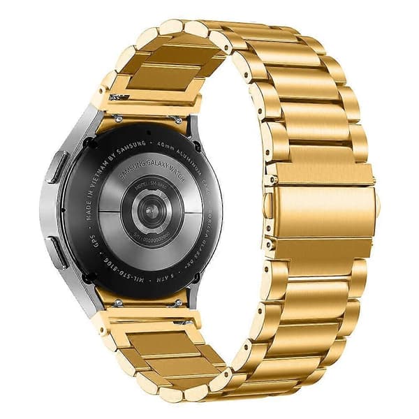 Til Samsung Galaxy Watch7 44mm 40mm rustfritt stål 3-perle armbånd - Rose Pink Multicolor