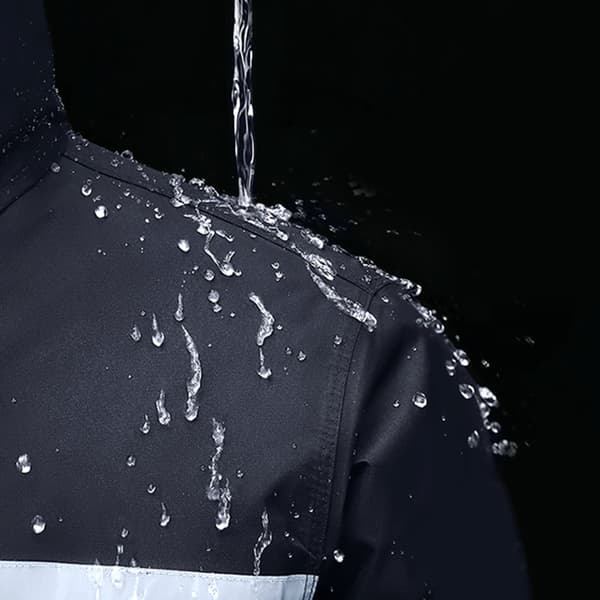 Rainwear Black Versatile Reflective Lightweight Waterproof Foldable Breathable Raincoats with Rain Pants for Adults XL