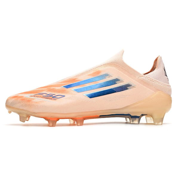 Fodboldstøvler til mænd og kvinder, elite, uden snørebånd, til fast underlag Orange 44