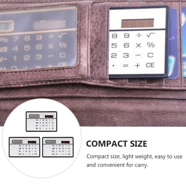 Credit Card Design Calculator, Touch Screen Solar Powered Calculator With 8-Digit Display, Ultra-Thin Portable Calculator For School Office
