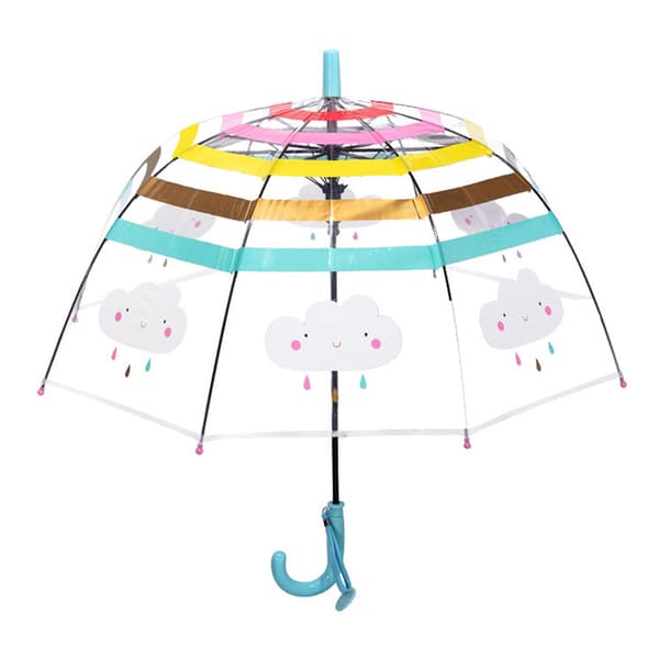 Cartoon Transparent Long Handle Umbrella For Kids
