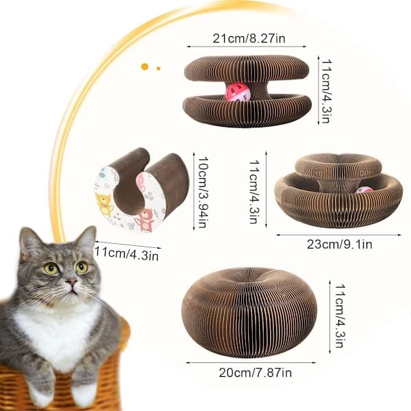Kattklorestolpe med klokke, stor magisk orgel katteklorebrett, katteklorebrett, resirkuler [DB]