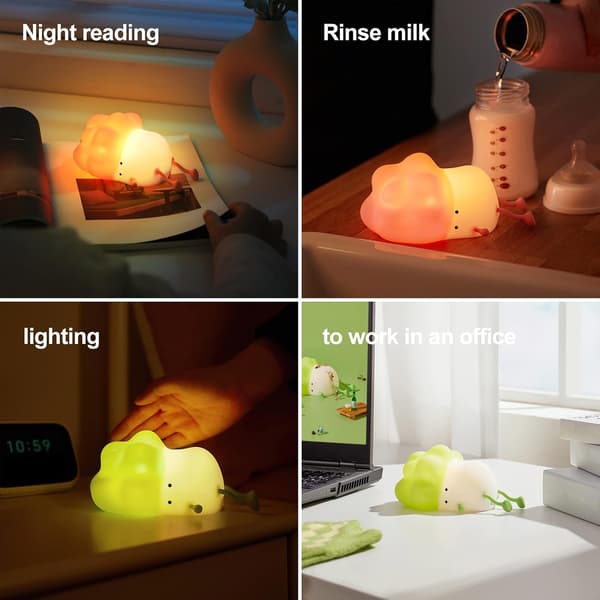 2-in-1 Touch-Sensitive Night Light & Phone Holder - Cute Vegetable Design, 3 Light Modes, Kids Room, Portable Desk Lamp