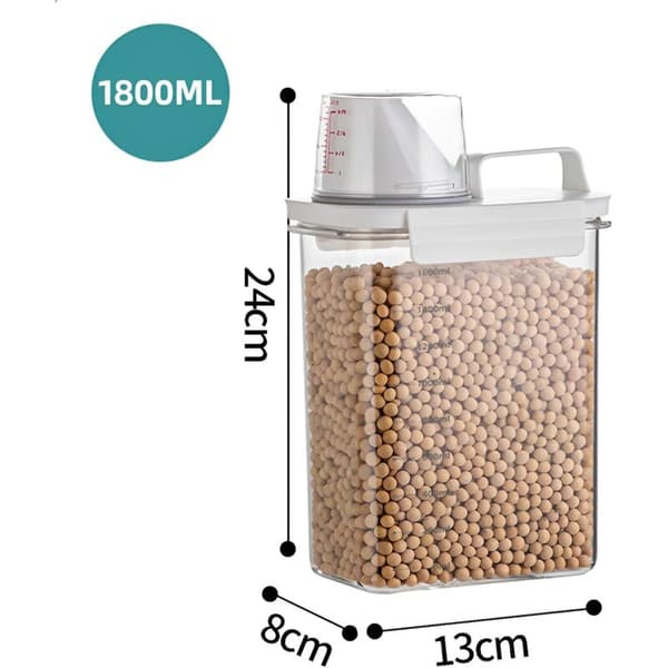 Sæt med 2 vaskemiddelbeholdere. 1800 ml vaskemiddeldispenser med målebæger. Vaskemiddeldispenser. Vaskemiddelbeholder.