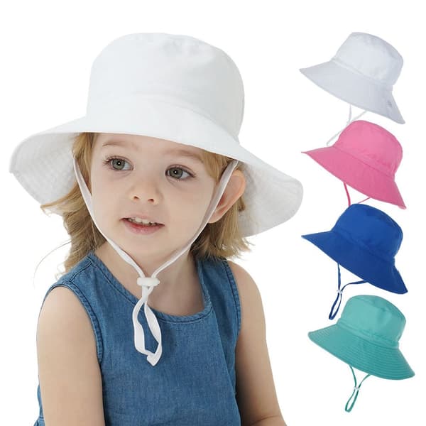 Sommerhat til børn, solhat til udendørs, strandhat, 3-8 år Rose blomster