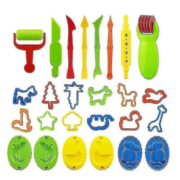 26 morsomme Play Doh verktøysett deigform støpeform leketøyskutter modellering for barnegave
