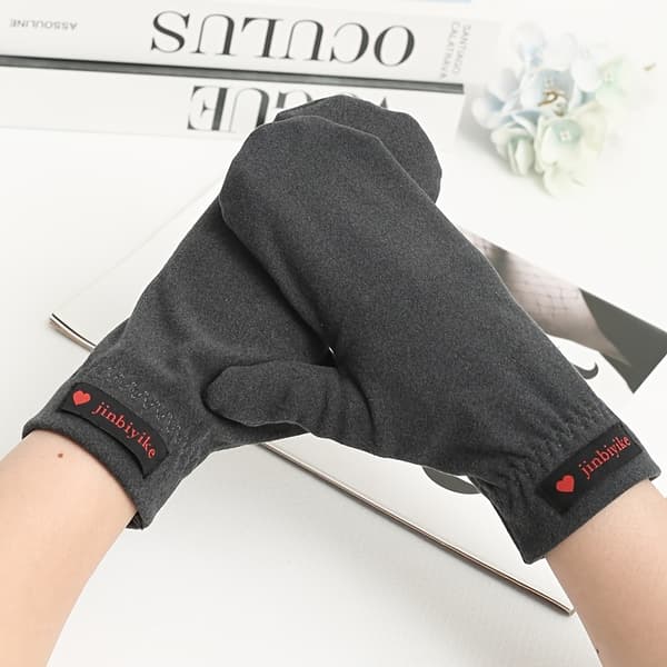 Herre Fingerløse Handsker til Efterår og Vinter: Enkel Elastisk Tynd Varm Fleece med Fuld Hånddækning, Perfekt til Par udendørsaktiviteter [DB] Dark Gray