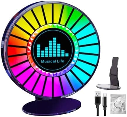 RGB Rechargeable Sound Control Light, Color Changing, App Control, LED Rhythm Light - Synchronous Light Rhythm Ambient Light | for Car, Gaming[DB] Plug-in Model Plug-in Model C