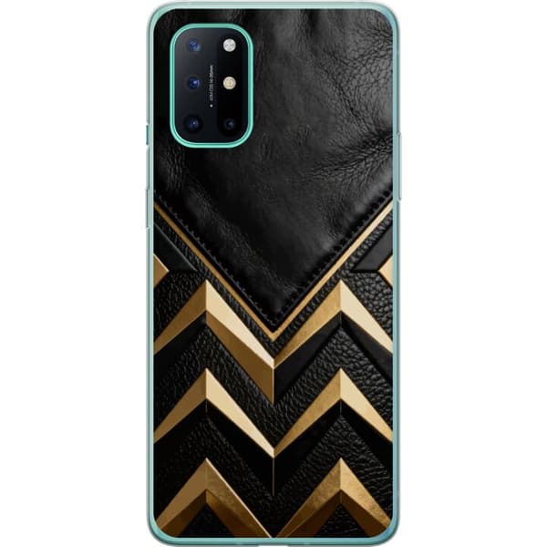 Kompatibelt mobilcover til OnePlus 8T Sort læder med guldfelt