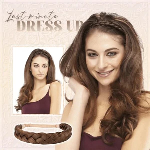 Adjustable Braided Headband with Strap, Elastic Stretch Braid Comfortable & Adjustable with Unique Braid Design, Handmade Synthetic Hair Braided Headband