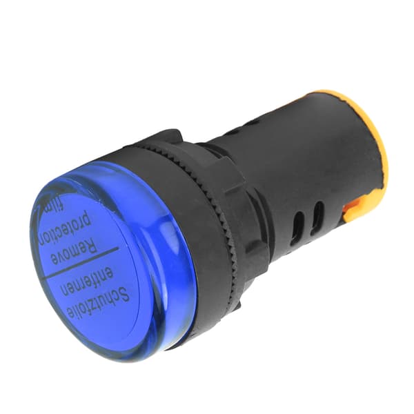 10 stk BERM LED Strømindikatorlampe PC Flammehemmende Skall 22mm Diameter 380V AD16-22D/S Blå