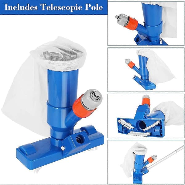 Pool Vacuum Cleaner, Pool Jet Vacuum Cleaner With 5-Section Pole, Portable Vacuum Cleaner Accessories
