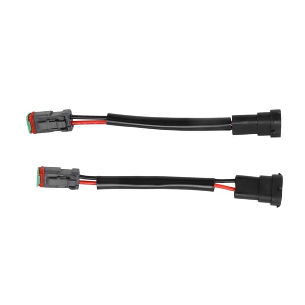2 pcs DT Female to H11 Male Waterproof LED Work Light Bar Conversion Cable Adapter