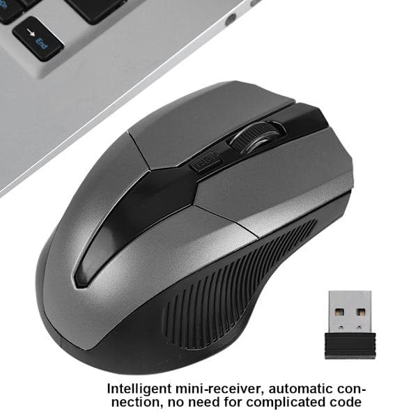 2,4 GHz trådløs optisk mus intelligent USB-mottaker for PC-datamaskin bærbar PC (grå)_jarx