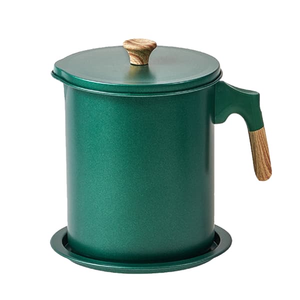Mesh Oil Filter Household Container with Lid Large Capacity Grease Container Oil Storage Pot