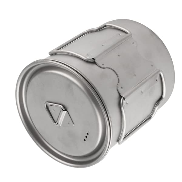 Foldable Titanium Cup with Handle and Lid 750ML Outdoor Drinking Cup for Camping