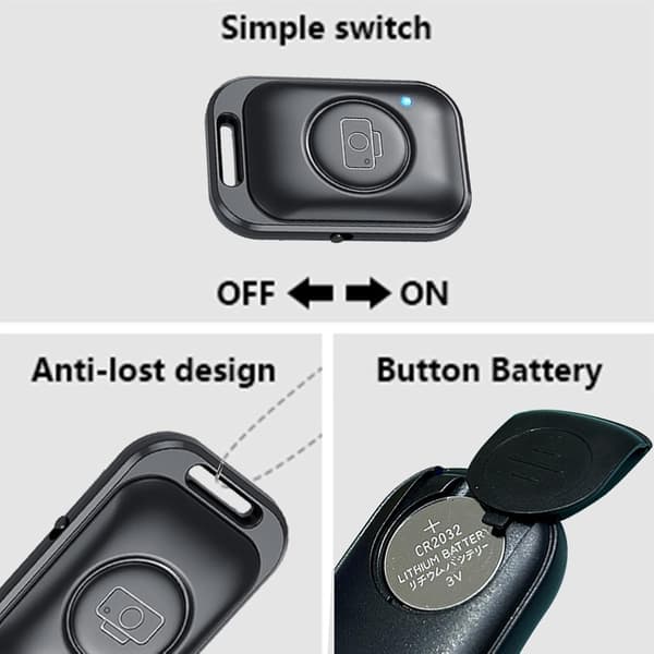 Remote Control for Phone, Wireless Camera Selfie Button Shutter Clicker Durable Portable Style, for Smartphones, Tablets, Hands-Free Photography