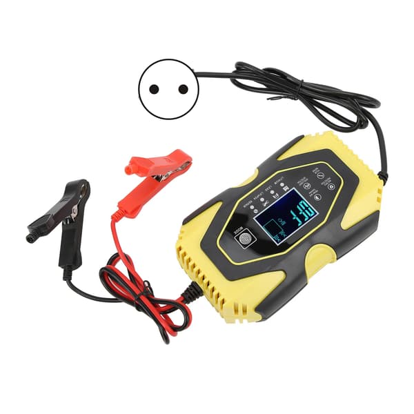 Automatic Battery Charger Intelligent Digital Display Charging Memory Function for Cars Motorcycles 100-240VEU Plug