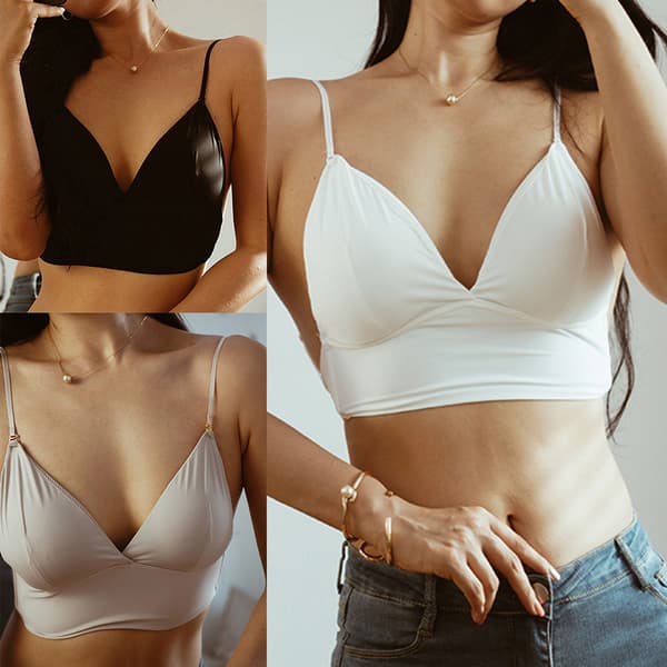 Sexy Backless Bra Comfortable Ice Silk Underwear Skin-L