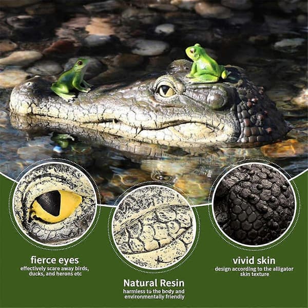 Floating Alligator, Alligator Decoy for Pool, Alligator for Pool and Pond, Duck Deterrent As Shown