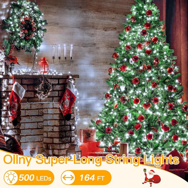 Ollny Christmas Lights, 500 LED 50m Long Christmas Tree Lights with 8 Modes, Cool White Light Cool White 500 Cool White 500