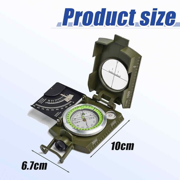 Military Compass with Lens Sighting, Waterproof Luminous Navigation Compass for Outdoor Exploration, High-Precision Survival Tool with