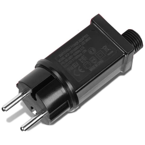 12V 12W IP44 Waterproof LED Transformer – Low Voltage Adapter for String Lights – Overcurrent and Short Circuit Protection
