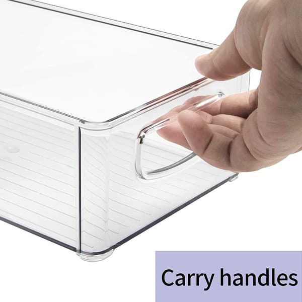 2-pack Clear Refrigerator Storage Box - Kitchen Storage Box with Handle 25 x 10 x 7.5 cm