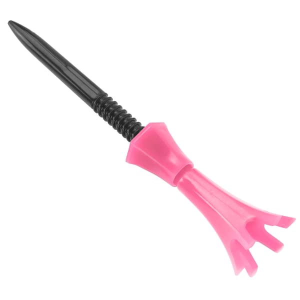 Adjustable Plastic Golf Tees with Ball Holder for Outdoor Training Pink