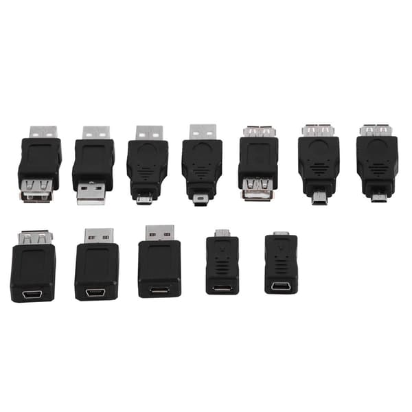 12 st USB2.0-adaptrar - Micro/Mini Hane Hona-omvandlare